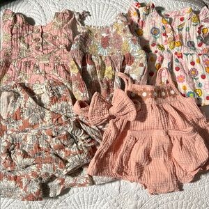 Floral and Pink Baby Girl Romper Bundle 3-6 Months (P9)